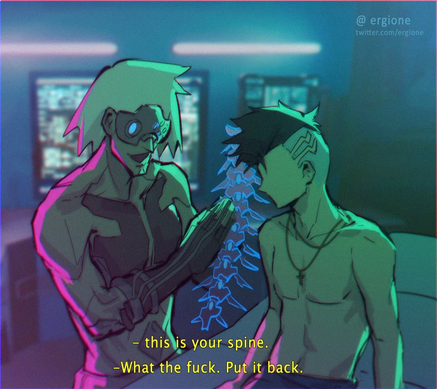 david martinez and ripperdoc (cyberpunk and 1 more) drawn by ergione