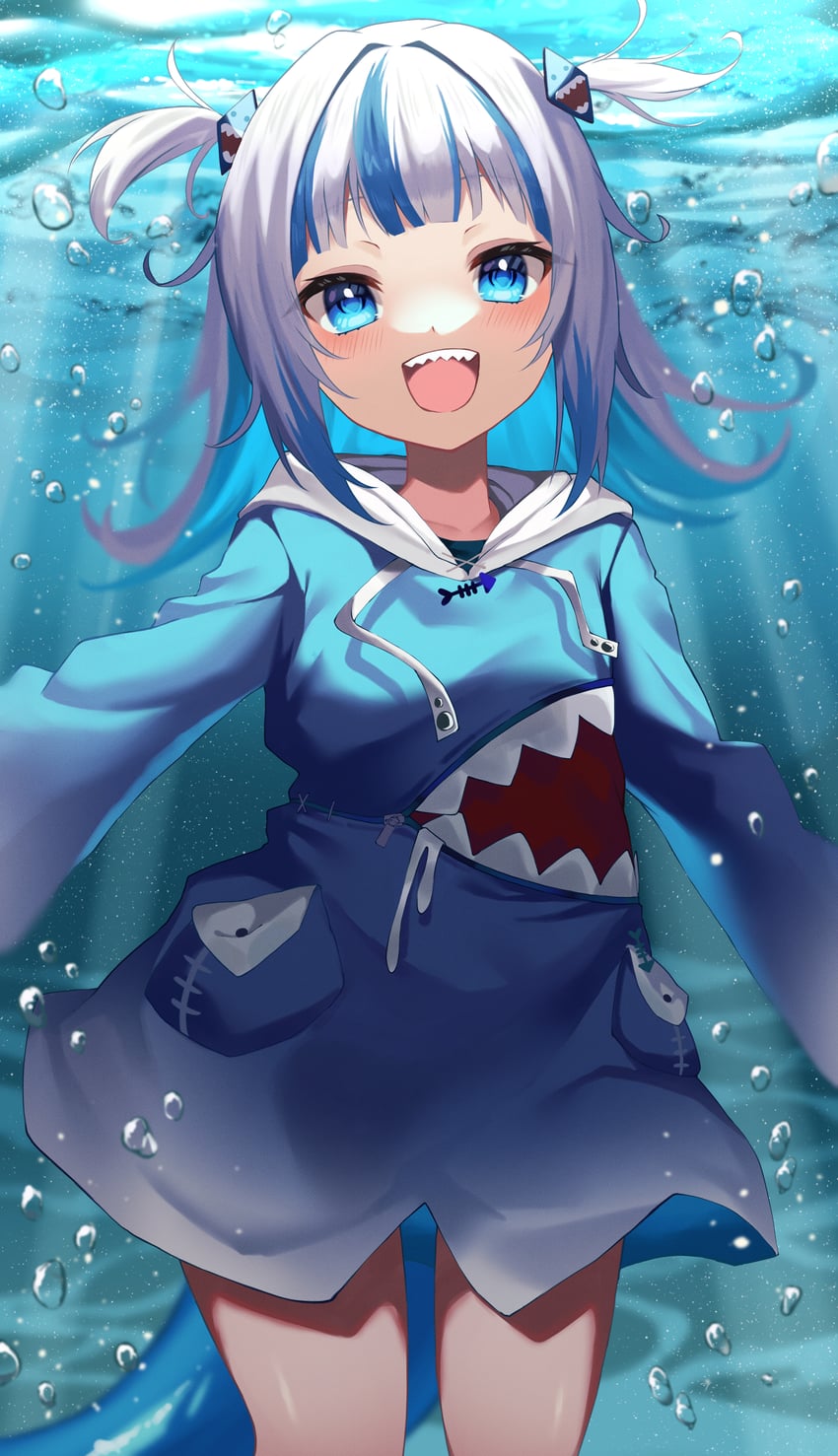 gawr gura (hololive and 1 more) drawn by udon_(udonalium)