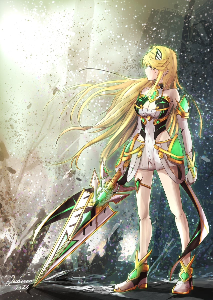mythra (xenoblade chronicles and 1 more) drawn by sofusan1526