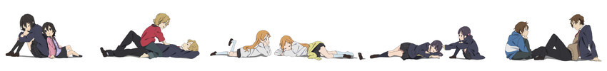 inaba himeko, nagase iori, kiriyama yui, yaegashi taichi, and aoki yoshifumi (kokoro connect)