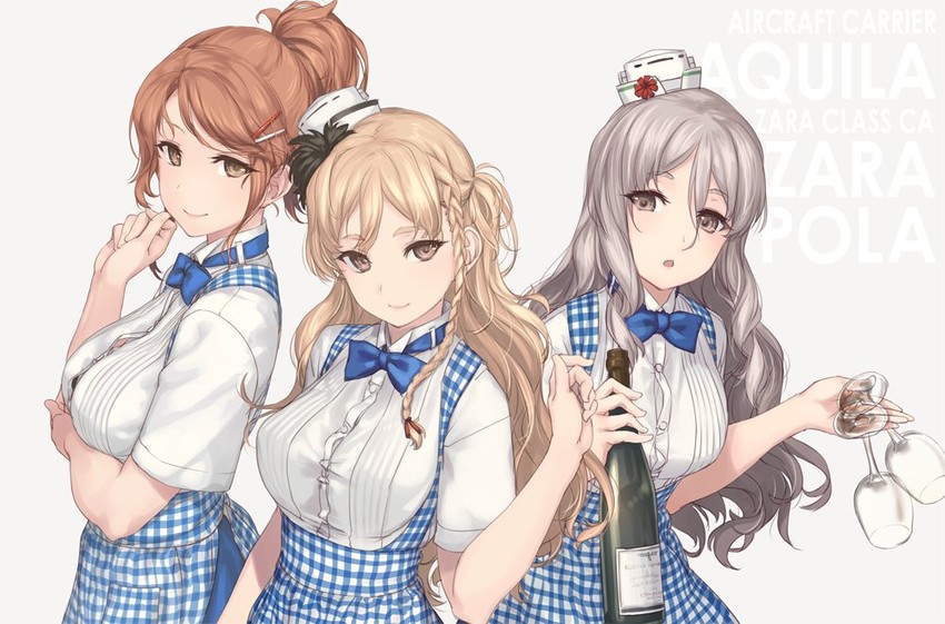 pola, zara, and aquila (kantai collection) drawn by rokuwata_tomoe