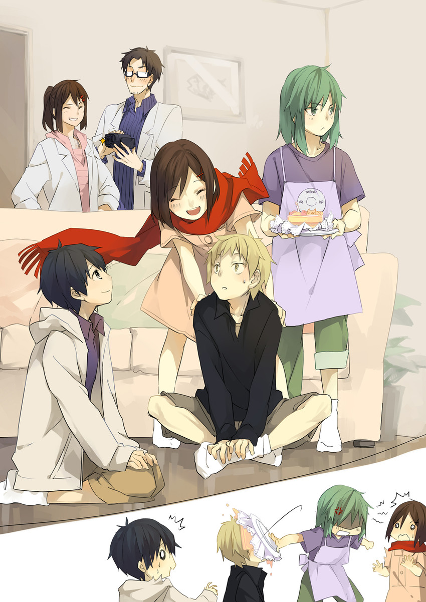 tateyama ayano, kido tsubomi, kano shuuya, seto kousuke, tateyama kenjirou, and 1 more (kagerou project) drawn by ssanwill