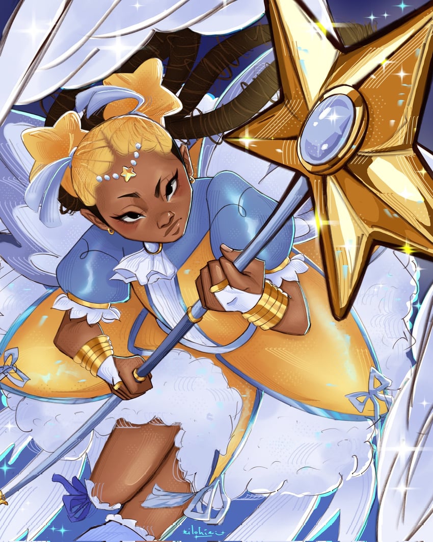 aika and star guardian: guardian of the stars (i don't want to be a magical girl) drawn by eilohie