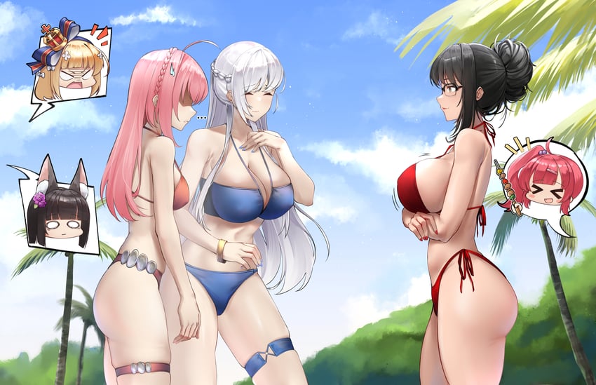 commander, belfast, nagato, queen elizabeth, san diego, and 3 more (azur lane and 1 more) drawn by irkawaza