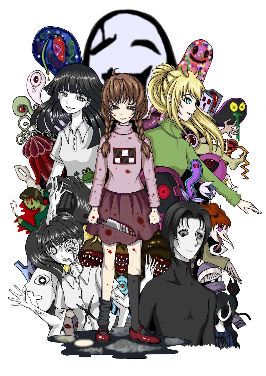 madotsuki, poniko, monoko, uboa, monoe, and 11 more (yume nikki) drawn by keruo