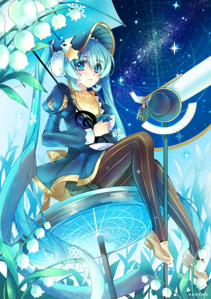 hatsune miku and yuki miku (vocaloid) drawn by sone_hareko