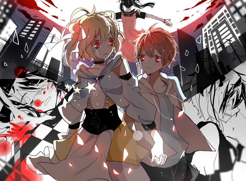 kisaragi momo, amamiya hibiya, and asahina hiyori (kagerou project and 1 more) drawn by rmm