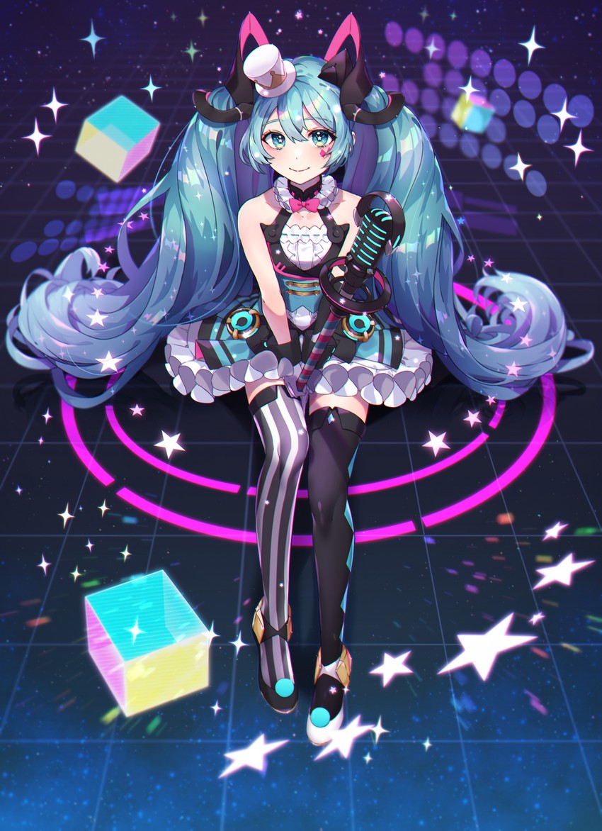 hatsune miku and magical mirai miku (vocaloid and 1 more) drawn by peta_(snc7)