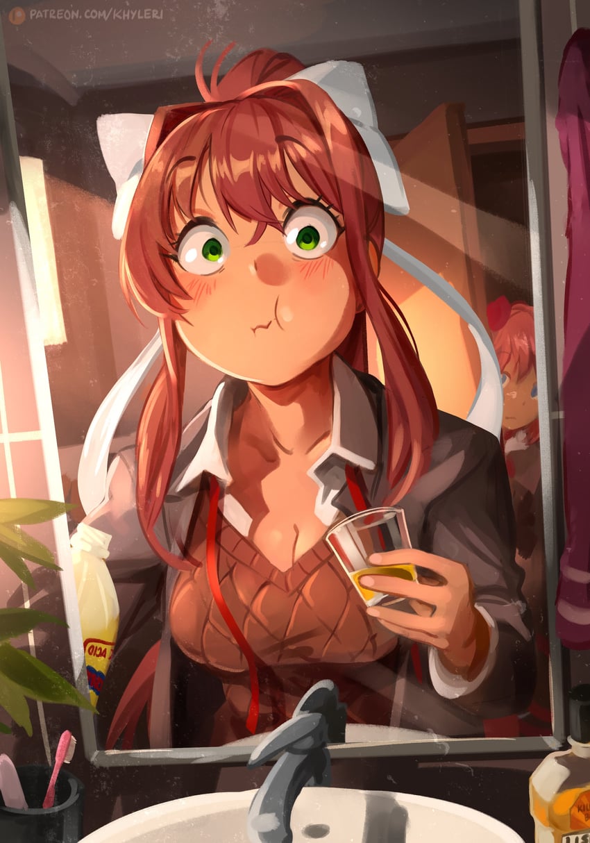 monika and sayori (doki doki literature club) drawn by khyle.