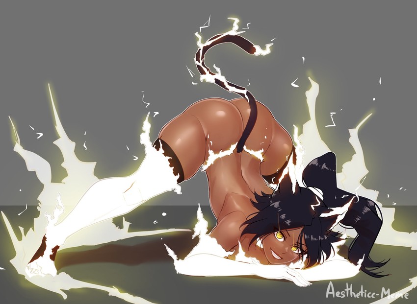 shihouin yoruichi (bleach and 1 more) drawn by aestheticc-meme