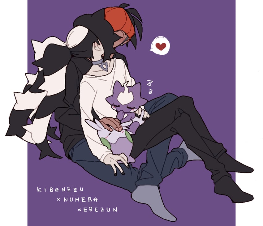 raihan, piers, goomy, and toxel (pokemon and 1 more) drawn by saku_anna