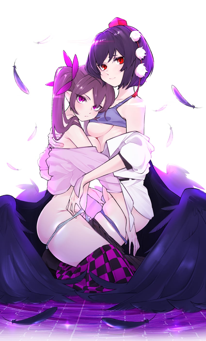 shameimaru aya and himekaidou hatate (touhou) drawn by shot_(shot0598)