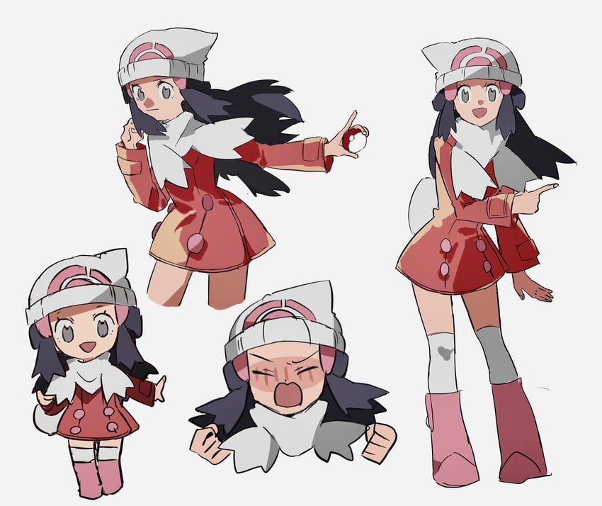 dawn (pokemon and 2 more) drawn by shichibee_(stm_mimi)
