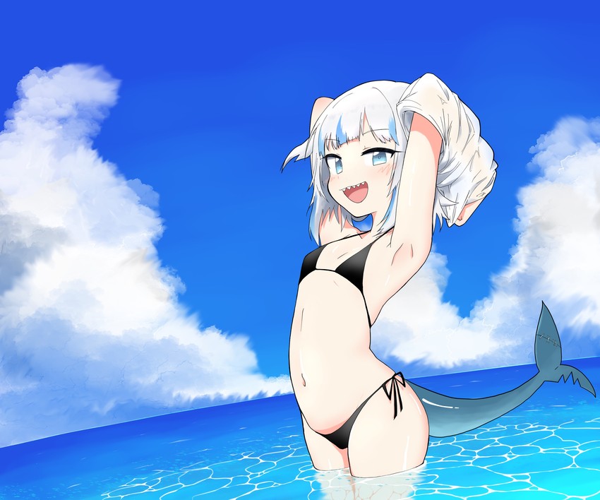 gawr gura (hololive and 1 more) drawn by shima_(temple_is_land)