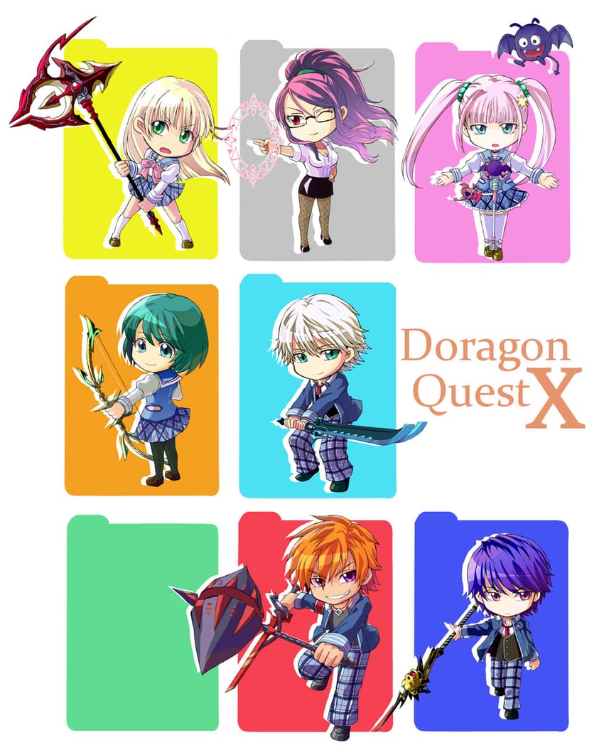 dracky, risoru, lapis, aizel, miran, and 3 more (dragon quest and 1 more) drawn by pon_(user_tkjk5733)