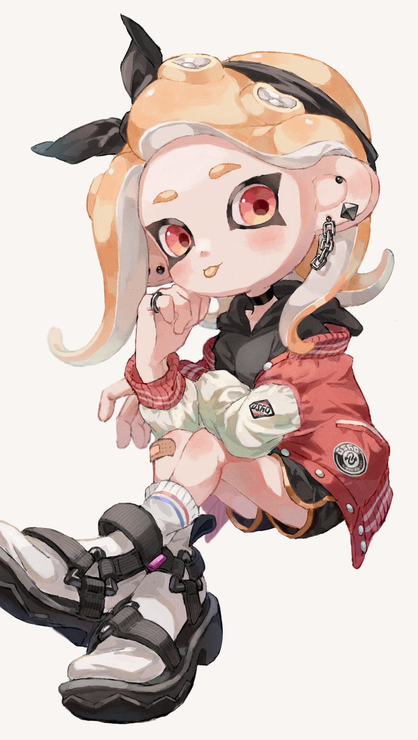 octoling player character and octoling girl (splatoon and 1 more) drawn by myon_rio