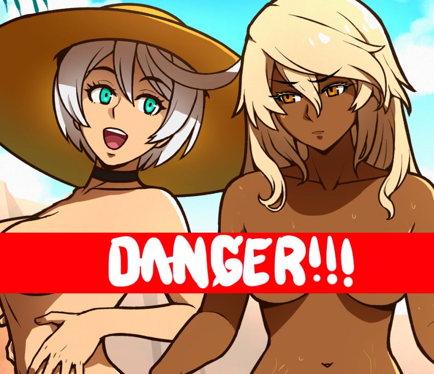 ramlethal valentine and elphelt valentine (guilty gear) drawn by akairiot