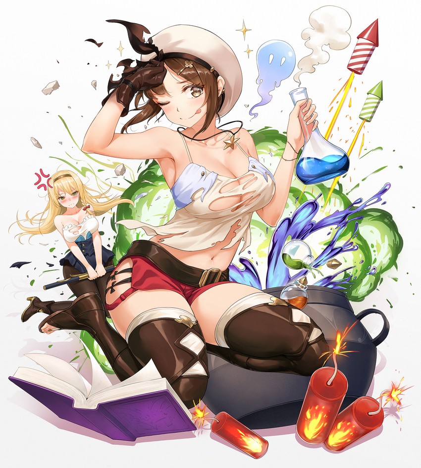 reisalin stout and klaudia valentz (atelier and 2 more) drawn by obaoba_(monkeyix)