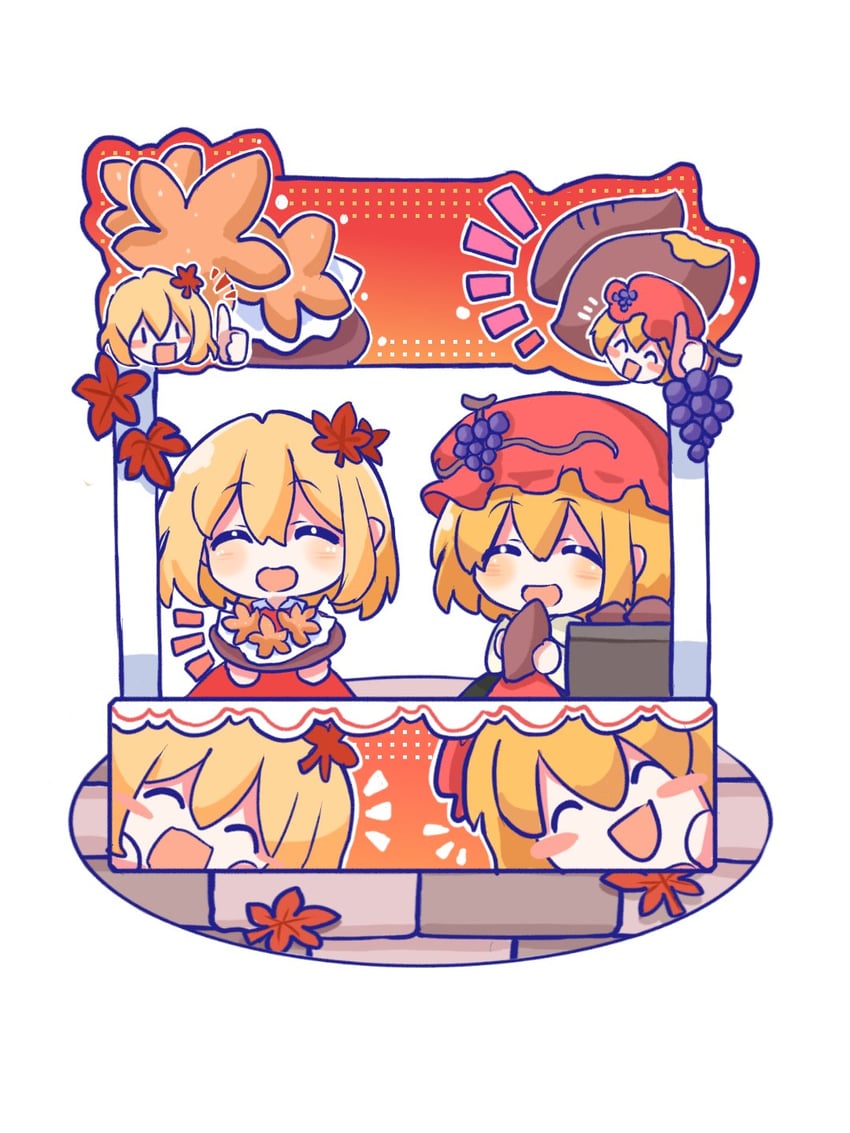 aki minoriko and aki shizuha (touhou) drawn by silverrain