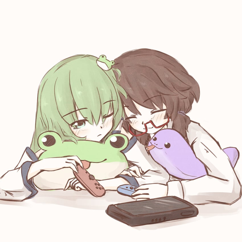 kochiya sanae and usami sumireko (touhou and 1 more) drawn by kokowoch