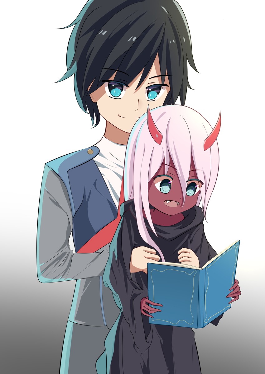 zero two and hiro (darling in the franxx) drawn by zds
