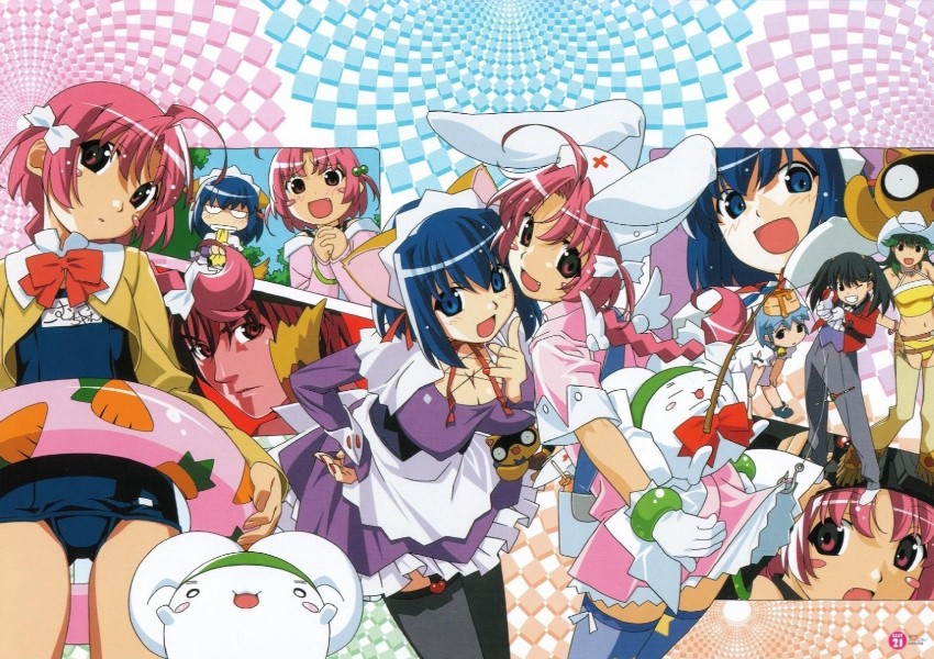 nakahara komugi, kokubunji koyori, bisuke-tan, mugimaru, posokichi, and 4 more (nurse witch komugi-chan) drawn by watanabe_akio