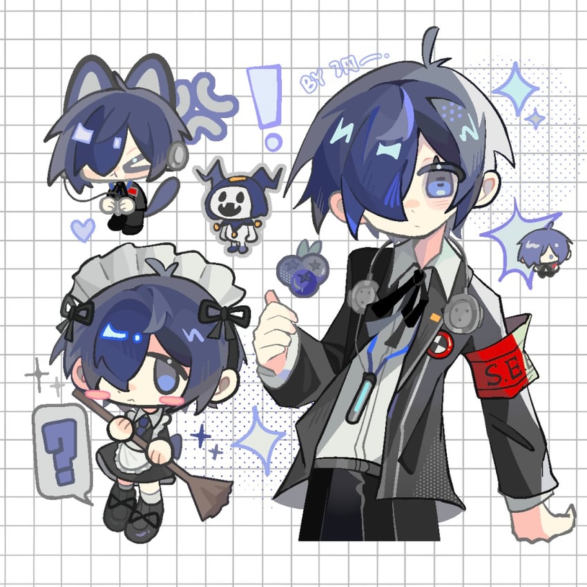 yuuki makoto and jack frost (persona and 1 more) drawn by matoka7