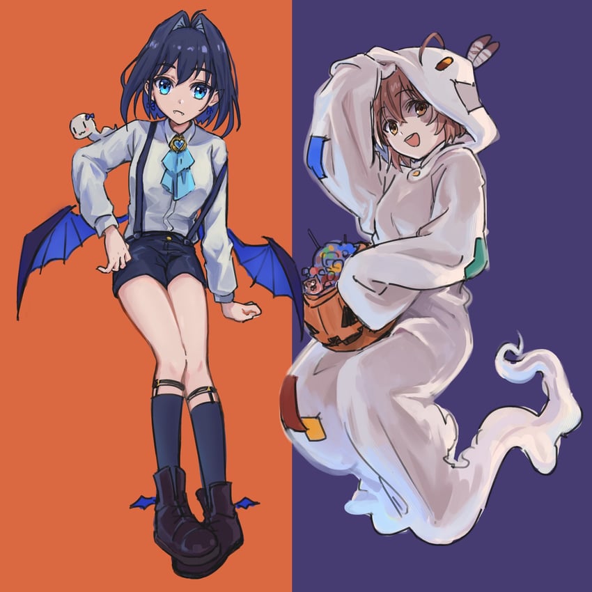 ouro kronii, nanashi mumei, boros, and boomei (hololive and 1 more) drawn by kisuu_(oddnumberr_)