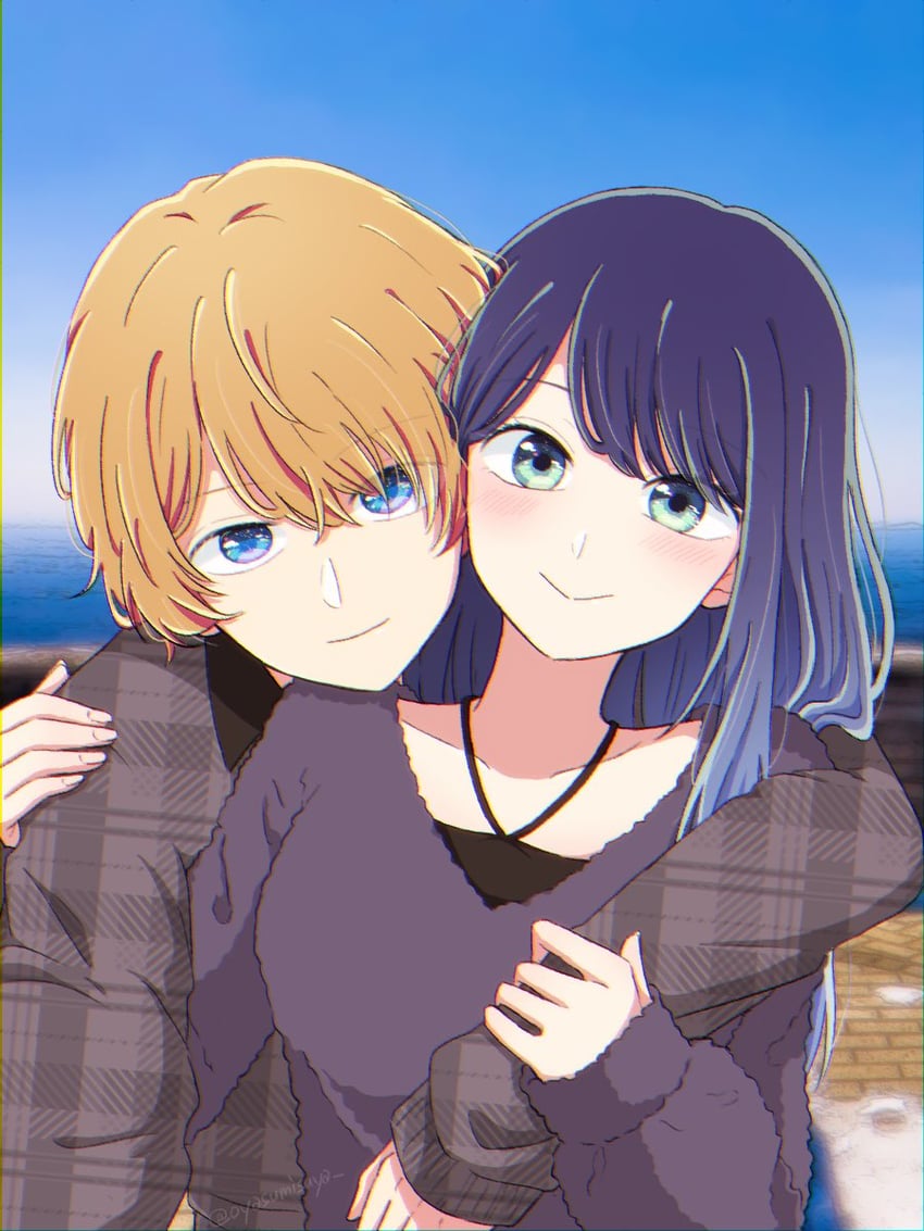 hoshino aquamarine and kurokawa akane (oshi no ko) drawn by oyasumisuya