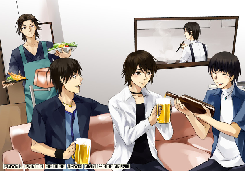amakura kei, haibara you, hinasaki mafuyu, kirishima choushiro, and asou yuu (fatal frame and 3 more) drawn by nazumi_(sepaseri)
