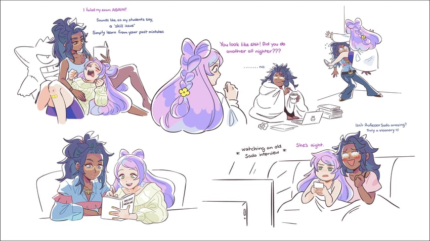 gengar, applin, miriam, and raifort (pokemon and 1 more) drawn by kiana_mai