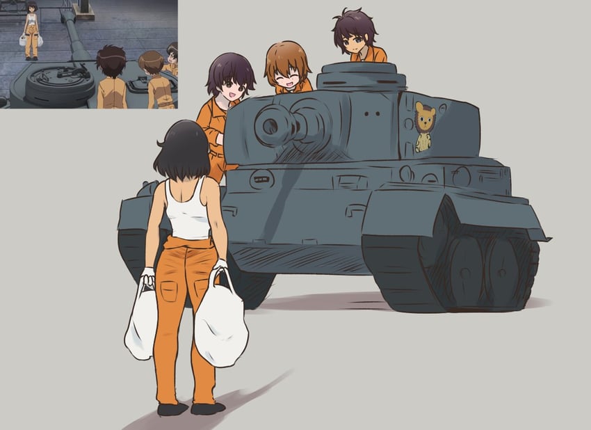hoshino, nakajima, tsuchiya, and suzuki (girls und panzer and 1 more) drawn by amogan