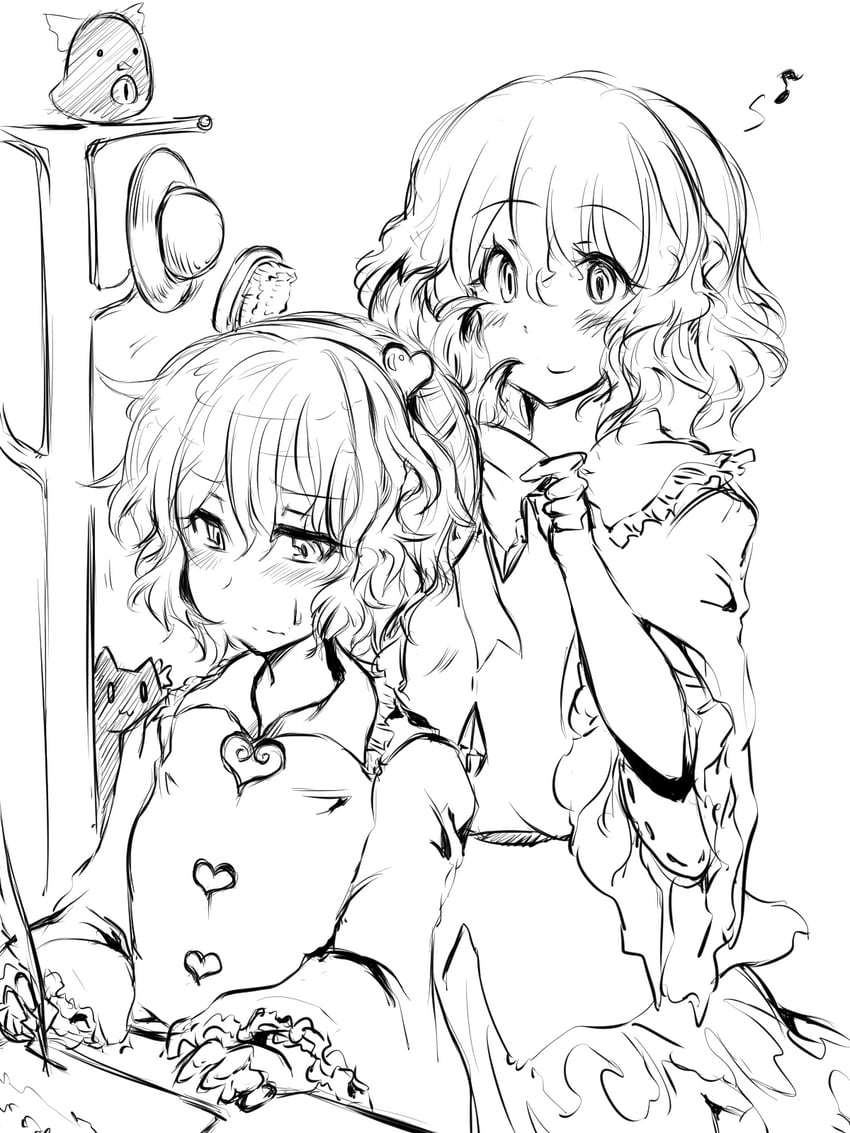 komeiji koishi, komeiji satori, kaenbyou rin, and reiuji utsuho (touhou) drawn by monyomoke