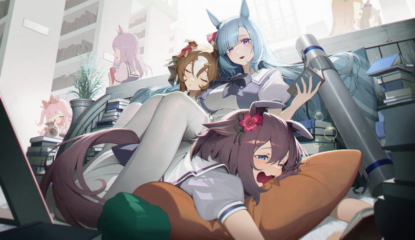 mejiro mcqueen, silence suzuka, special week, agnes digital, mejiro ardan, and 2 more (umamusume) drawn by dl_(dl_6ix)