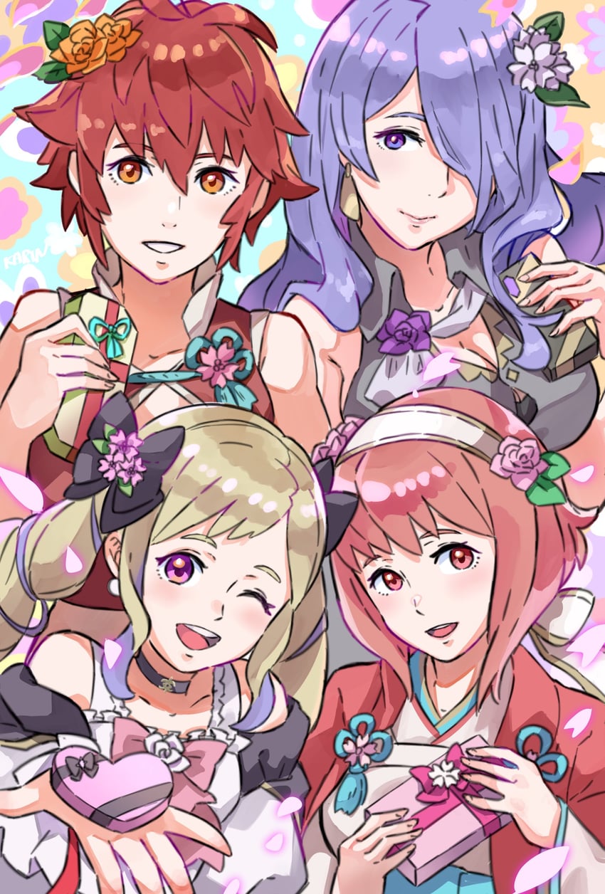camilla, elise, sakura, and hinoka (fire emblem and 2 more) drawn by karrincorrin