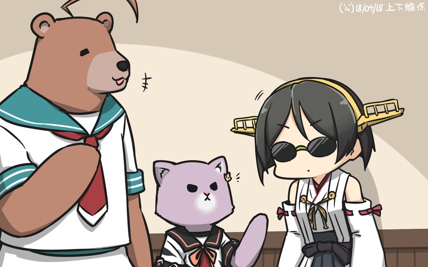 kirishima, kuma, tama, kirishima kai ni, tama kai ni, and 1 more (kantai collection) drawn by hamu_koutarou