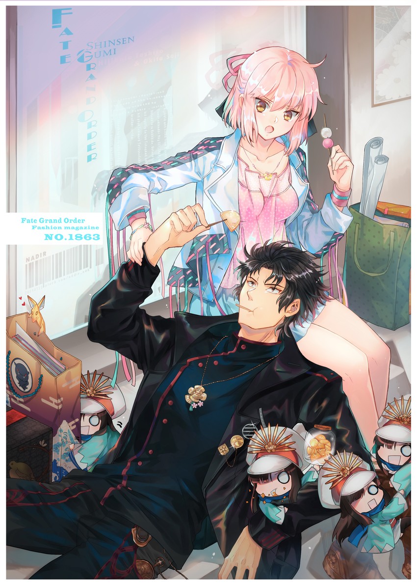 okita souji, oda nobunaga, hijikata toshizou, and mini nobu (fate and 2 more) drawn by nadir_(nadirnek)
