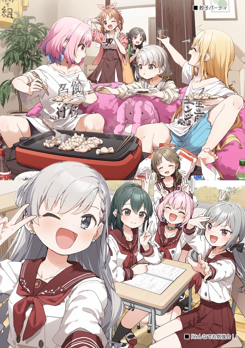 yumemi riamu, tachibana arisu, kanzaki ranko, futaba anzu, hisakawa hayate, and 4 more (idolmaster and 1 more) drawn by yukie_(kusaka_shi)