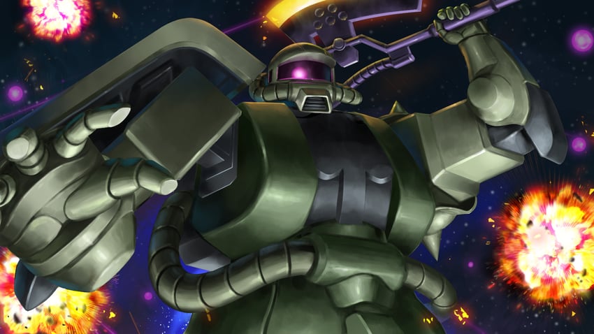 zaku ii (gundam and 1 more) drawn by matsumoto_(ma_tsuya)