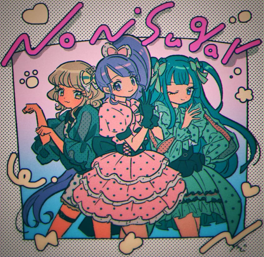manaka non, tsukikawa chili, and taiyo pepper (pretty series and 1 more) drawn by rituyama1