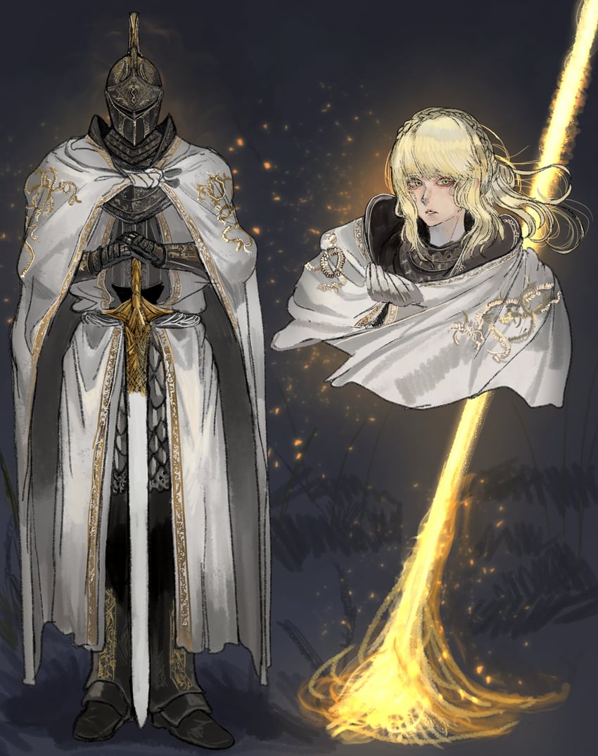 needle knight leda (elden ring and 1 more) drawn by kkghost_tv