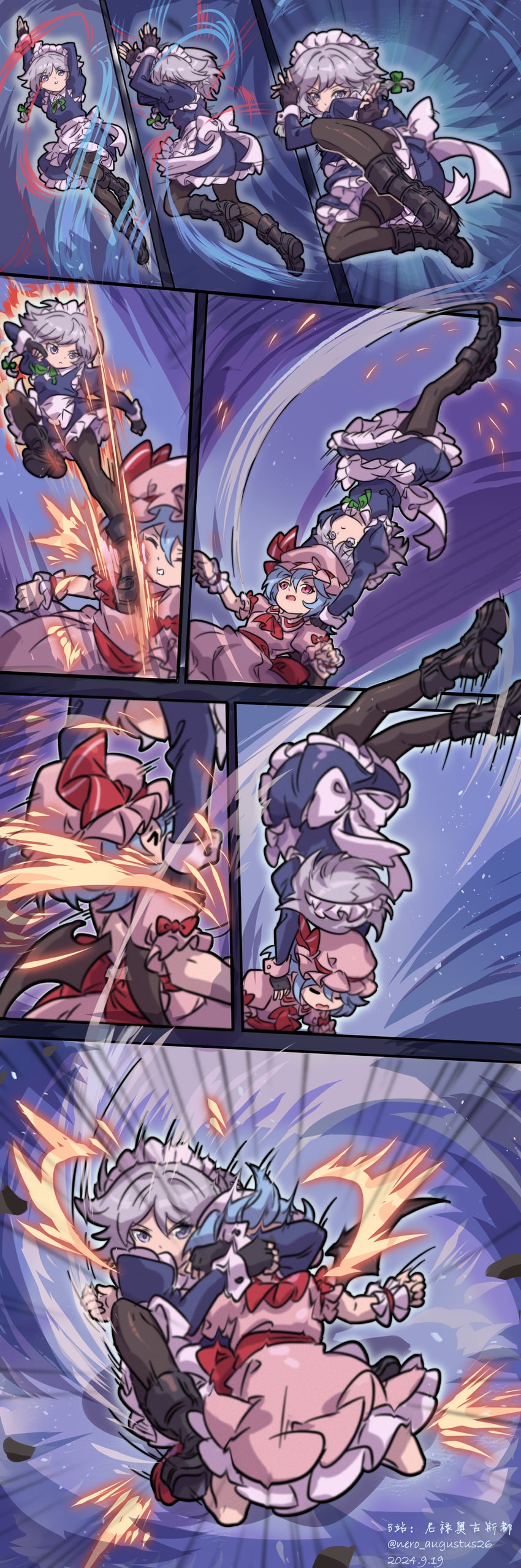 remilia scarlet, izayoi sakuya, and cammy white (touhou and 2 more) drawn by nero_augustus