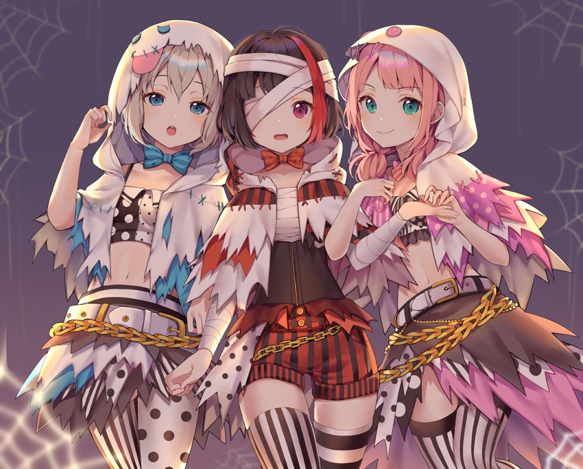 mitake ran, aoba moca, and uehara himari (bang dream!) drawn by ha_youn