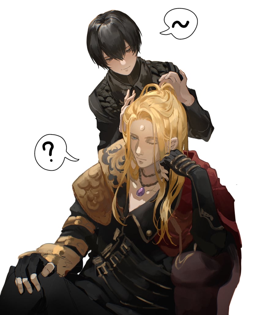 warrior of light, adventurer, and zenos yae galvus (final fantasy and 1 more) drawn by xiao_dao_(kojimarie)