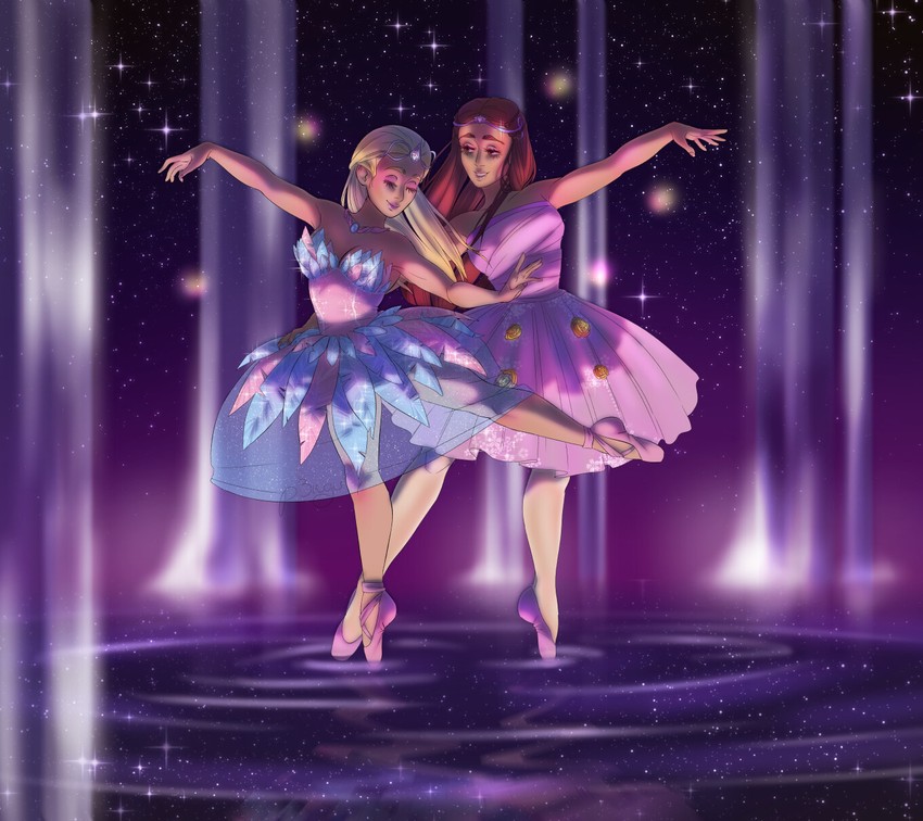 barbie, odette, teresa, and fairy queen (barbie and 1 more) drawn by p3ngu