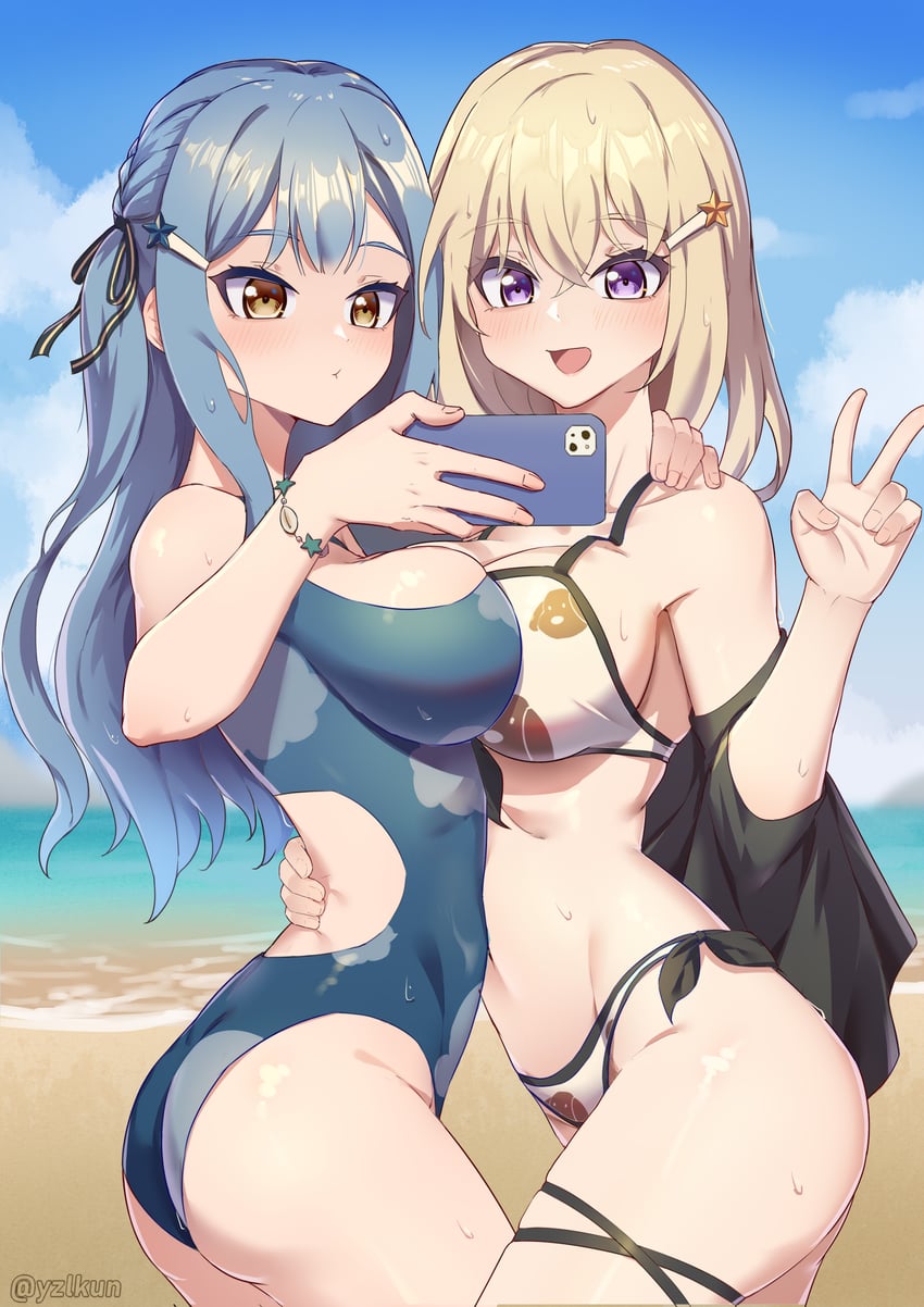 togawa sakiko and misumi uika (bang dream! and 1 more) drawn by yzlkun