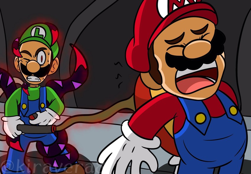mario, luigi, and dharkon (mario and 1 more) drawn by kiravera8