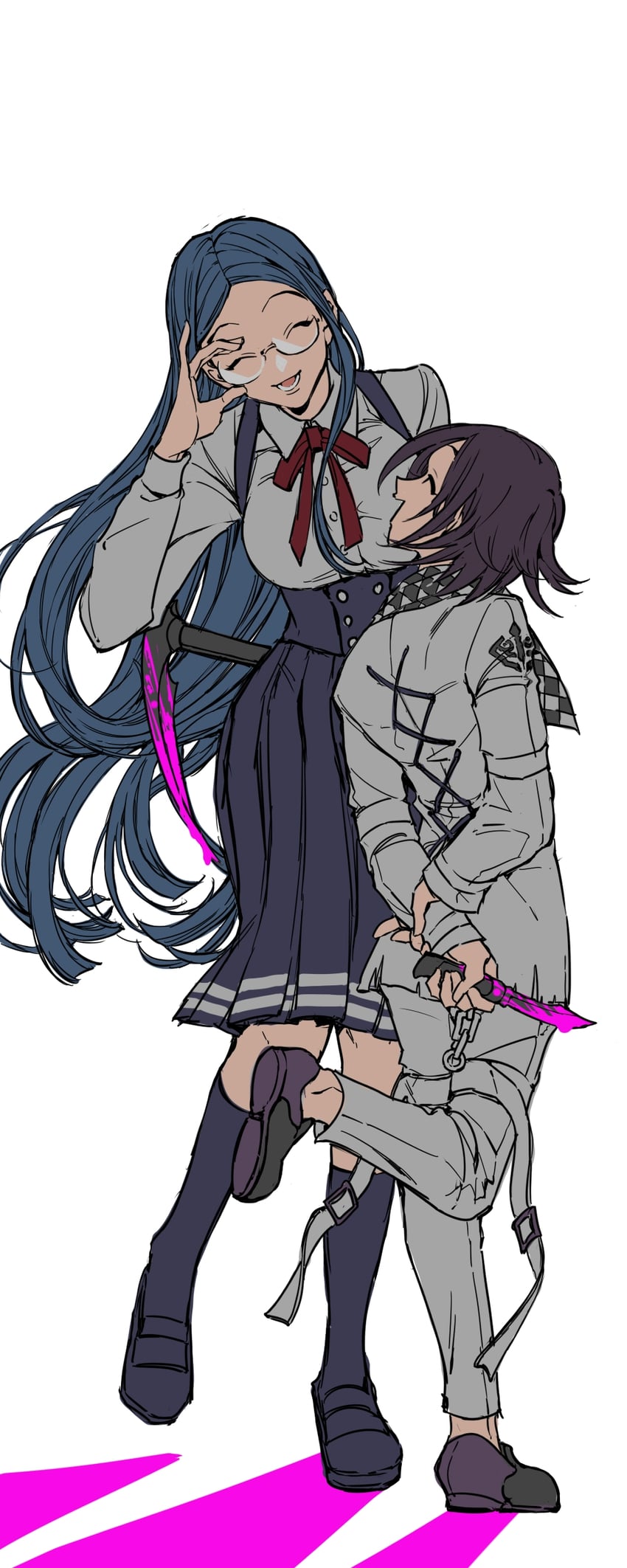 oma kokichi and shirogane tsumugi (danganronpa and 1 more) drawn by usukuchi_(hagi)