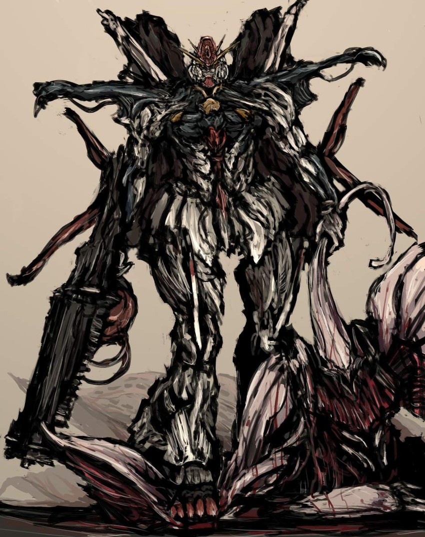 qubeley and zz gundam (gundam and 1 more) drawn by moto_murabito