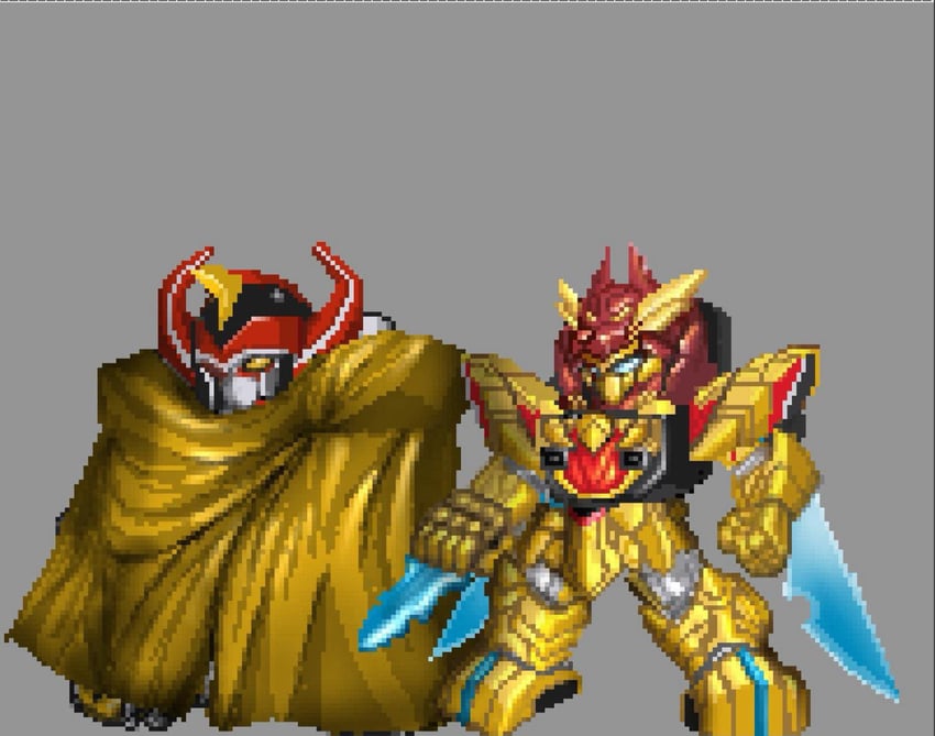daizyuzin and tega sword red (super sentai and 2 more) drawn by tsukasa_(t82520016)